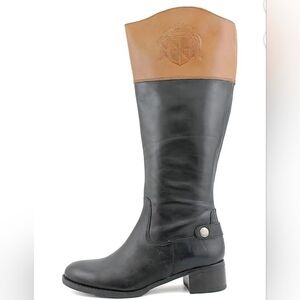 🪅 FRANCO SARTO two tone riding long leather  upper women size 7.5 M boots